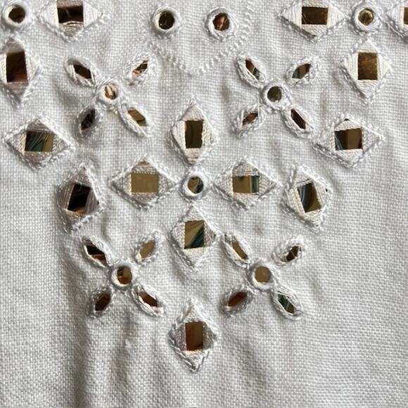 Michael Michael Kors White Linen Gold Studded Sleeveless Dress – Size 2 - Picture 5 of 15